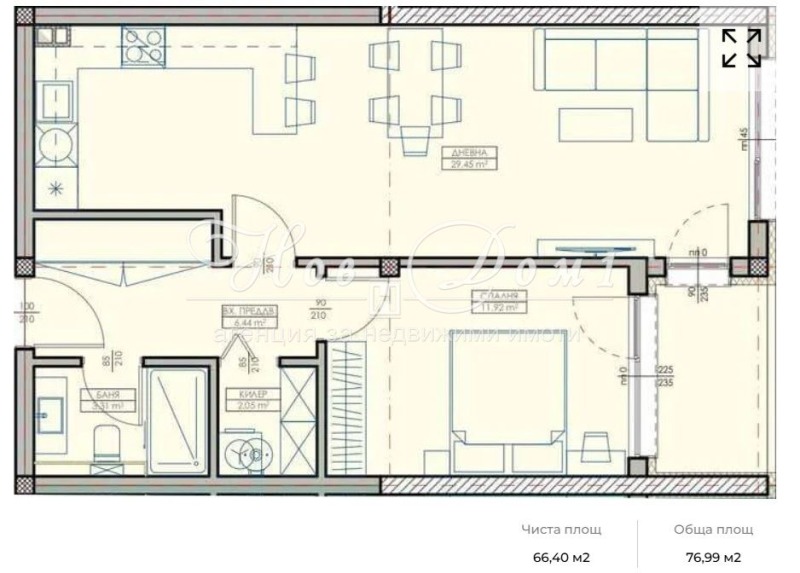 Продава 2-СТАЕН в град Варна, Възраждане 1 - 77 кв.м / 101 500 € » 198 516.75 лв., НОВ ДОМ 1