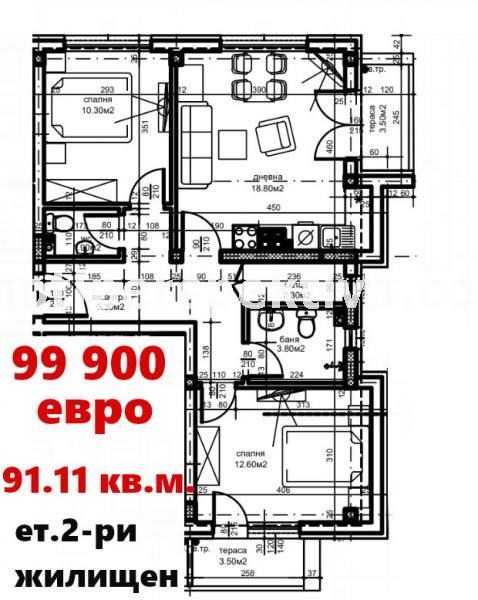 Till salu  2 sovrum Plovdiv , Hristo Smirnenski , 72 kvm | 83711285 - bild [3]