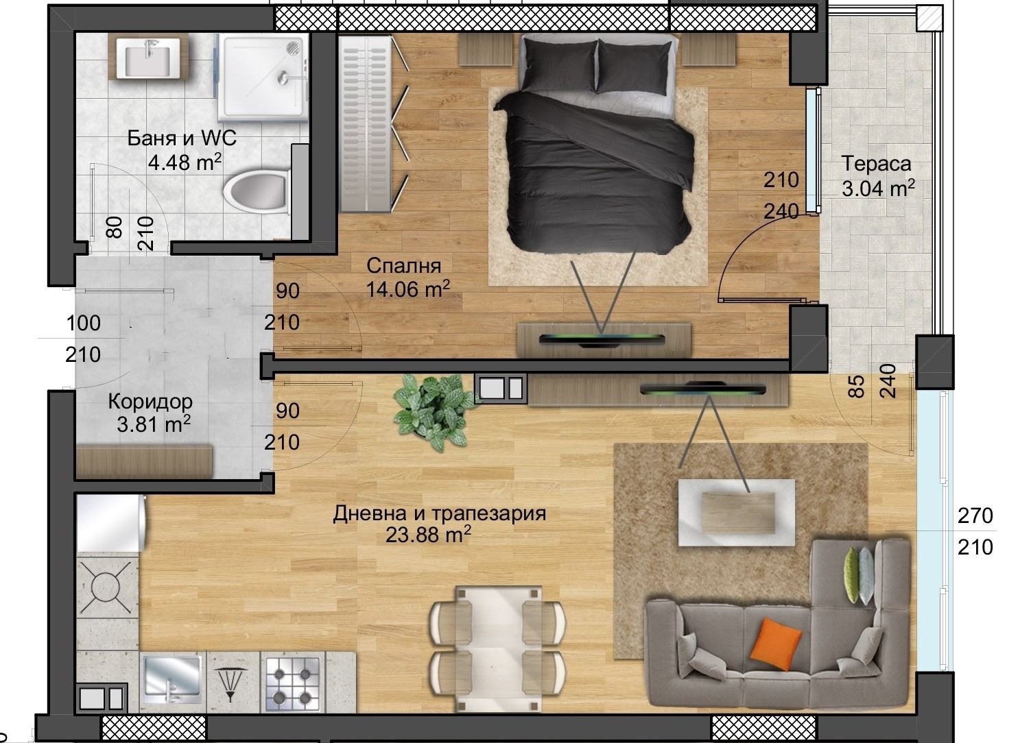 Продава 2-СТАЕН, гр. Пловдив, Христо Смирненски, снимка 3 - Апартаменти - 55046359