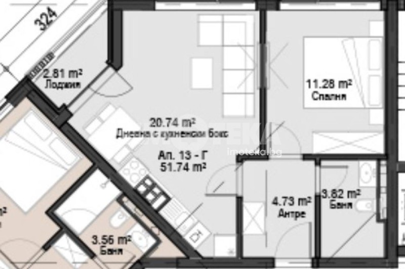 Til salg  1 soveværelse Sofia , Druzhba 2 , 64 kvm | 85979585 - billede [15]
