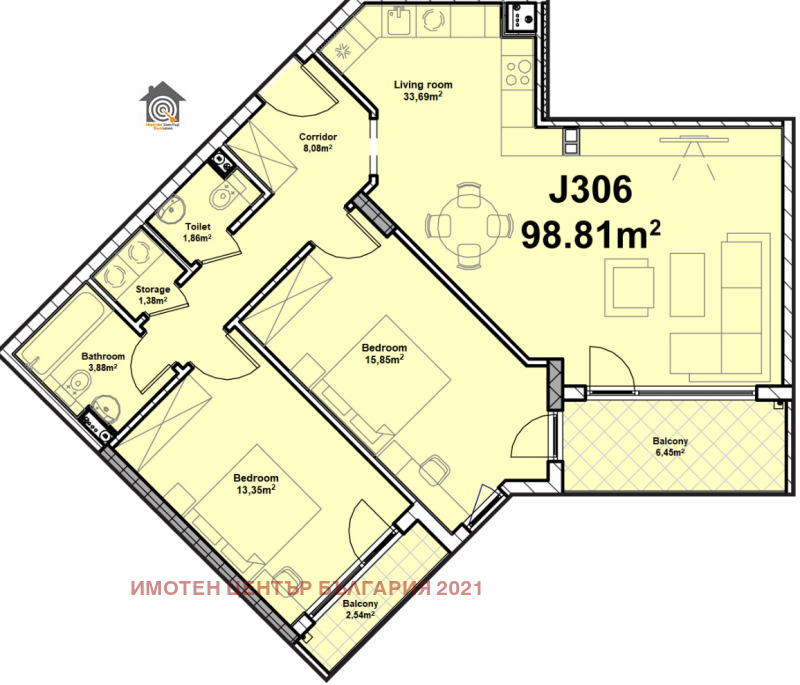 Продава 3-СТАЕН в град София, Младост 1 - 117 кв.м / 295 845 € » 578 622.53 лв., ИМОТЕН ЦЕНТЪР БЪЛГАРИЯ 2021