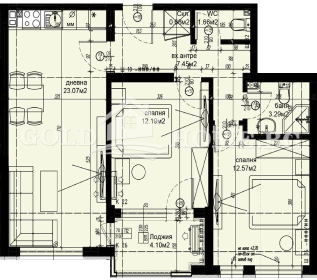 De vânzare  2 dormitoare Plovdiv , Hristo Smirnensci , 88 mp | 46635801 - imagine [2]