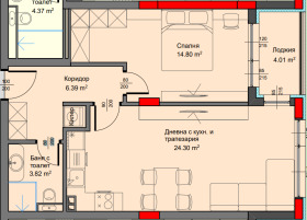 Продава 2-стаен град Варна Аспарухово - [1] 