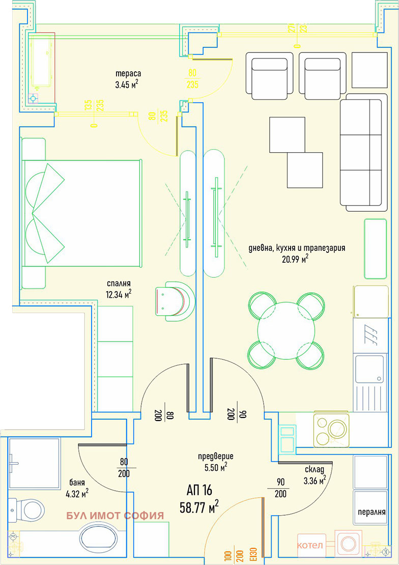 Zu verkaufen  1 Schlafzimmer Sofia , Malinowa dolina , 73 qm | 29073755 - Bild [2]