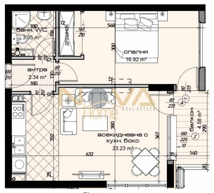 Myytävänä  2 makuuhuonetta Varna , Mladost 1 , 89 neliömetriä | 46006418 - kuva [14]