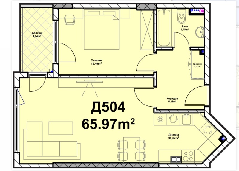 Продава 2-СТАЕН, гр. София, Полигона, снимка 2 - Aпартаменти - 48896096