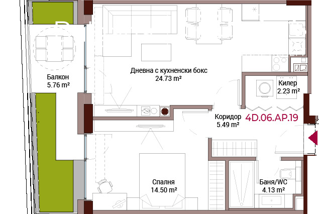 Продава 2-СТАЕН, гр. София, Лозенец, снимка 6 - Апартаменти - 54218463