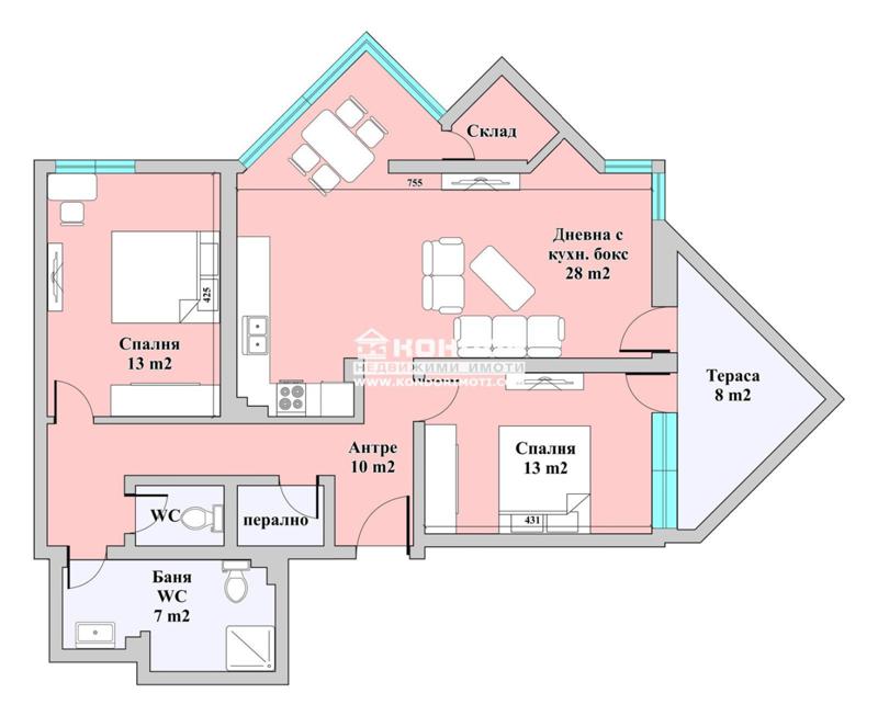 En venta  2 dormitorios Plovdiv , Tsentar , 128 metros cuadrados | 54862462 - imagen [2]