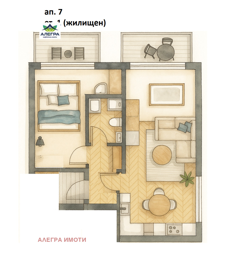 Продава 2-СТАЕН в област Пазарджик, гр. Велинград - 67 кв.м / 73 650 € » 144 046.88 лв., АЛЕГРА ИМОТИ