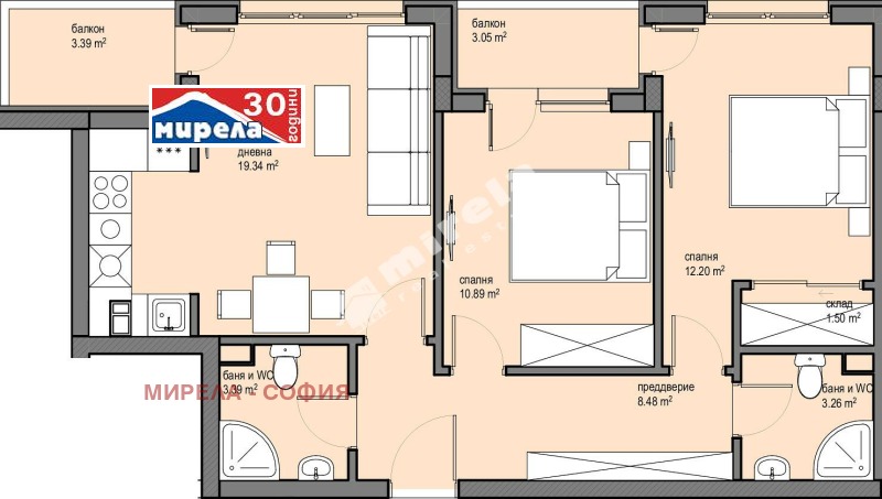 Продава 3-СТАЕН, гр. София, Красна поляна 2, снимка 3 - Апартаменти - 52060985