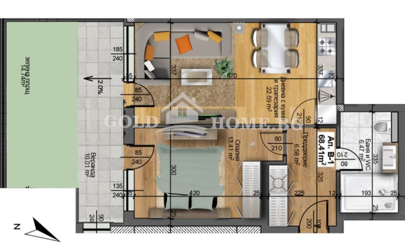 Продава  2-стаен град Пловдив , Христо Смирненски , 58 кв.м | 48012616 - изображение [3]