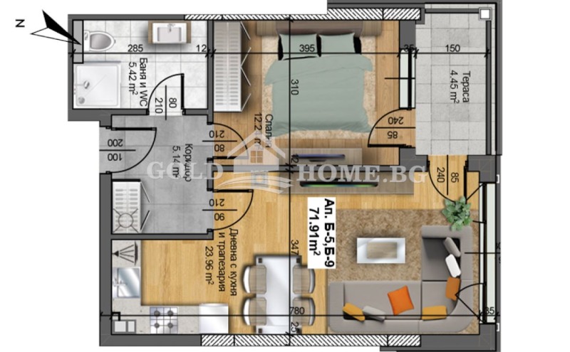 Продава  2-стаен град Пловдив , Христо Смирненски , 58 кв.м | 48012616 - изображение [5]