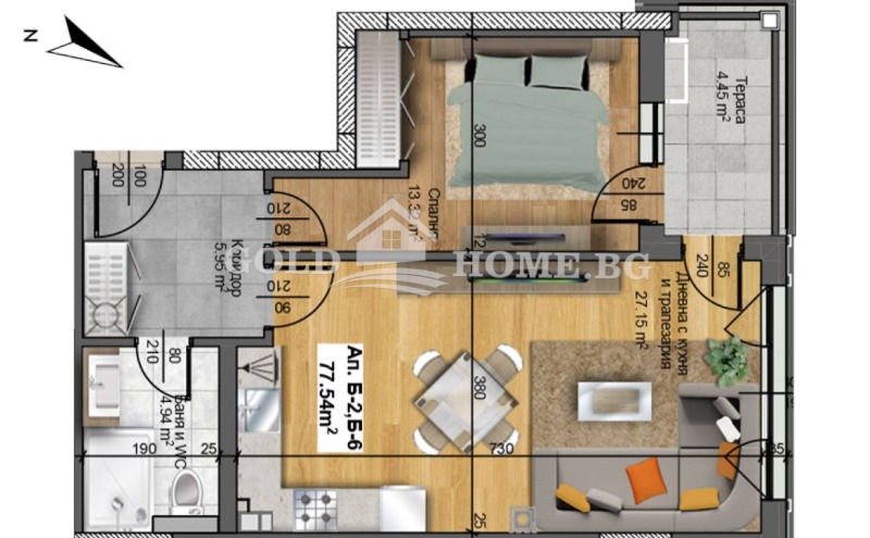 Продава  2-стаен град Пловдив , Христо Смирненски , 58 кв.м | 48012616 - изображение [4]