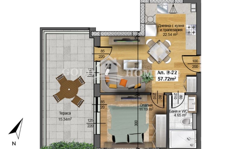 Продава  2-стаен град Пловдив , Христо Смирненски , 58 кв.м | 48012616 - изображение [2]