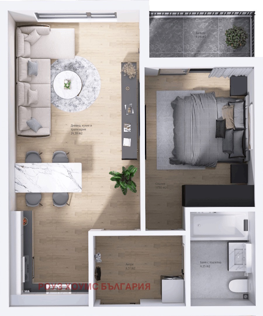 Продава 2-СТАЕН, гр. Пловдив, Остромила, снимка 4 - Апартаменти - 54204893