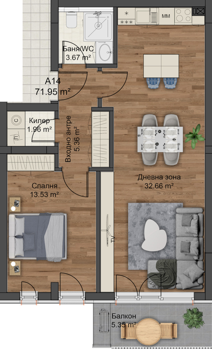 Zu verkaufen  1 Schlafzimmer Plowdiw , Ostromila , 88 qm | 31113995