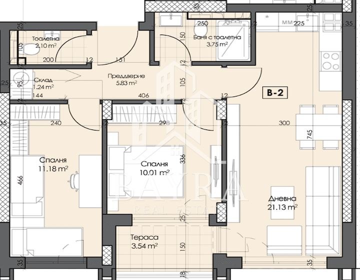 In vendita  2 camere da letto Plovdiv , Gagarin , 85 mq | 87275080 - Immagine [3]