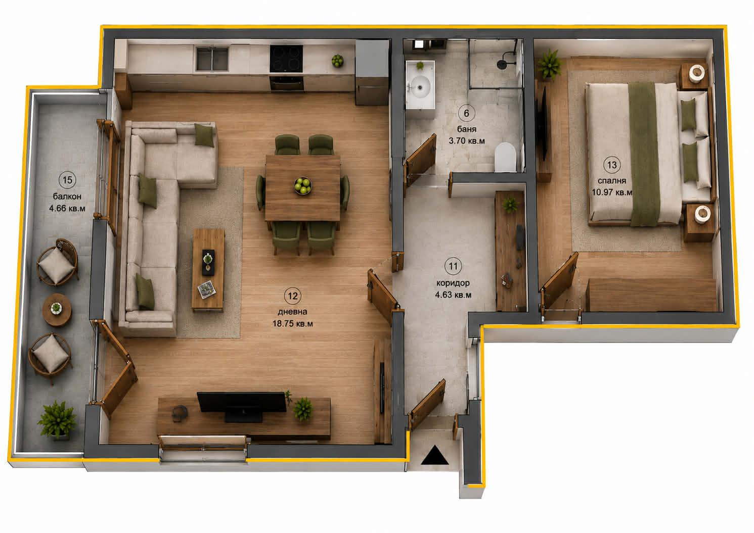 Продава 2-СТАЕН, гр. Варна, ВИНС-Червен площад, снимка 3 - Апартаменти - 55541172