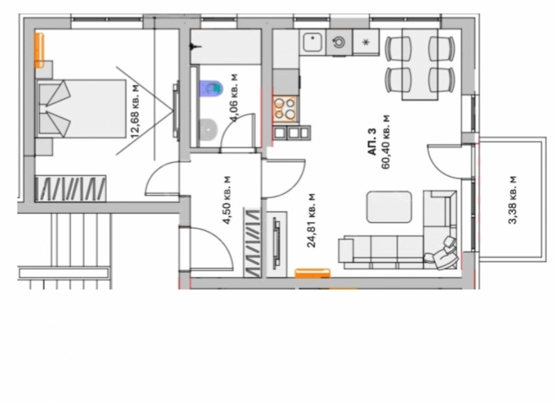 Till salu  1 sovrum Sofia , Malinova dolina , 75 kvm | 43851650 - bild [2]