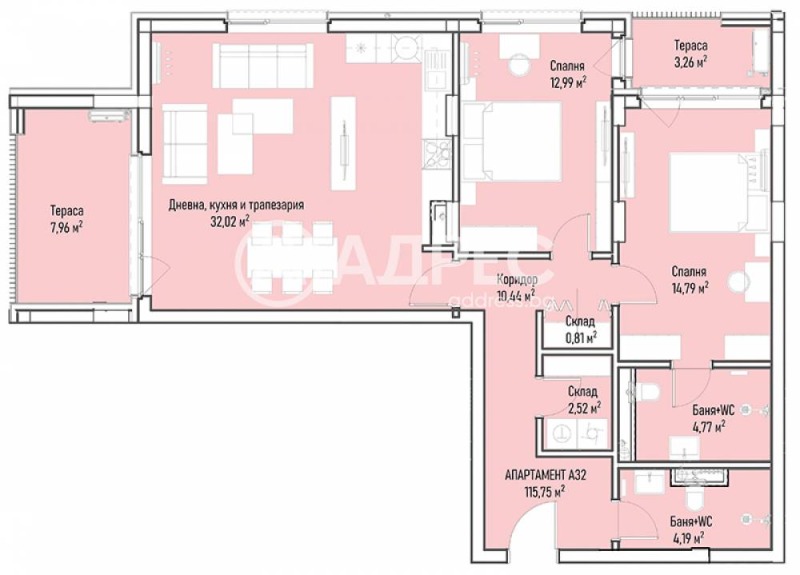 En venta  2 dormitorios Sofia , Mladost 4 , 143 metros cuadrados | 78282779 - imagen [2]