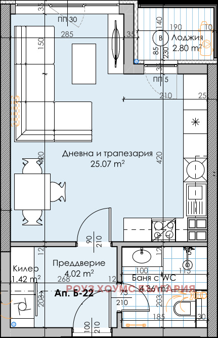 À vendre  Studio Plovdiv , Karchiyaka , 52 m² | 15541857 - image [2]