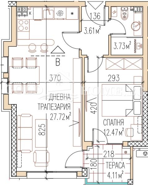 Satılık  1 yatak odası Plovdiv , Ostromila , 69 metrekare | 49646831 - görüntü [2]
