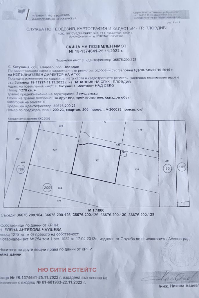 En venta  Trama región Plovdiv , Katunitsa , 1278 metros cuadrados | 29782224