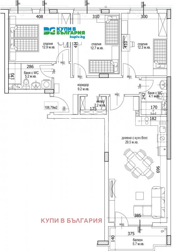In vendita  2 camere da letto Varna , Kajsieva gradina , 98 mq | 80612538 - Immagine [7]