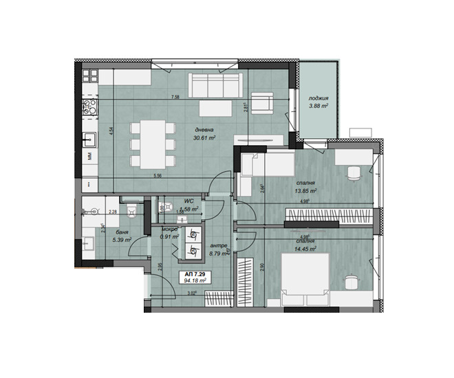 Satılık  2 yatak odası Sofia , Tolstoy , 108 metrekare | 33770841 - görüntü [2]