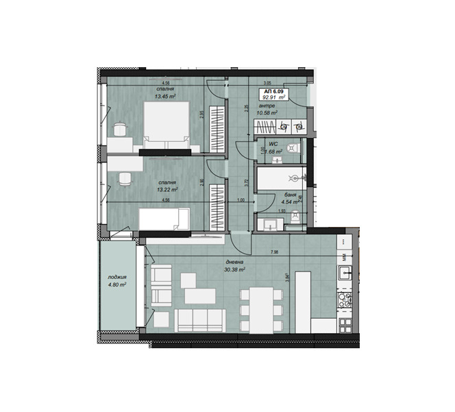 Продаја  2 спаваће собе Софија , Толстој , 108 м2 | 33770841 - слика [2]