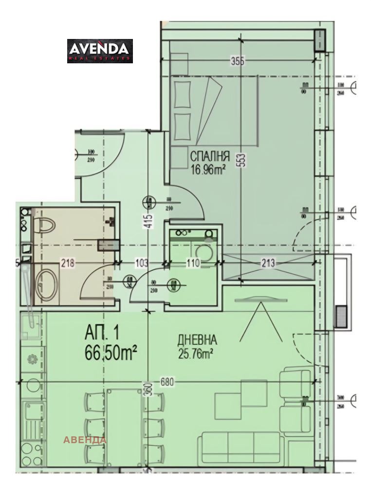 Продаја  1 спаваћа соба Софија , Герман , 93 м2 | 13406847 - слика [4]