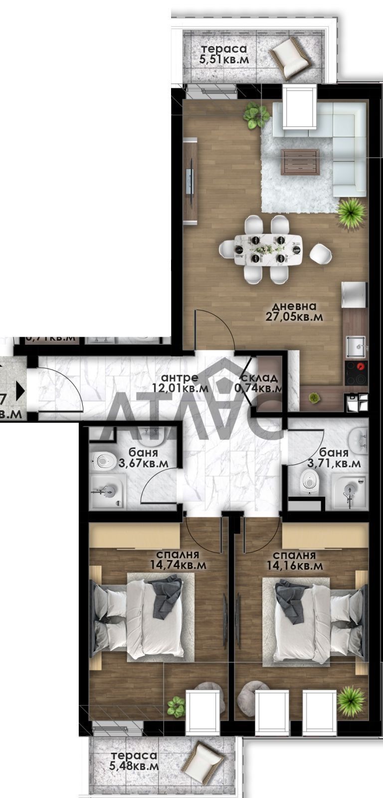 Продава 3-СТАЕН, гр. Пловдив, Остромила, снимка 2 - Апартаменти - 54081977