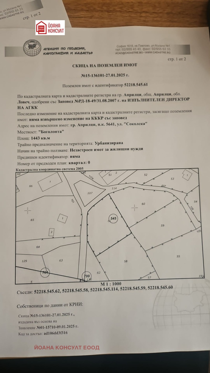 Продава ПАРЦЕЛ, гр. Априлци, област Ловеч, снимка 1 - Парцели - 45281844