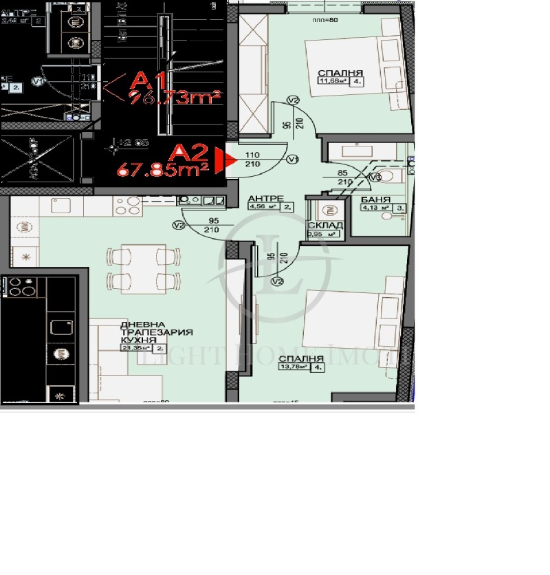 Продава 3-СТАЕН в град Пловдив, Кършияка - 84 кв.м / 199 399 € » 389 990.55 лв., ЛАЙТ ХОУМ ИМОТИ
