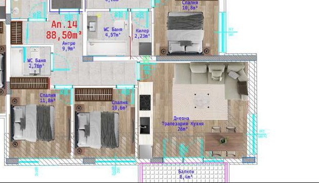 Продава 3-СТАЕН, гр. Варна, Виница, снимка 2 - Aпартаменти - 49543249