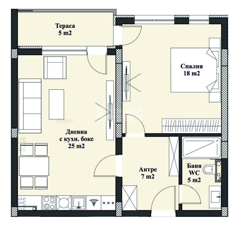 À venda  1 quarto Plovdiv , Hristo Smirnenski , 87 m² | 30762074 - imagem [2]