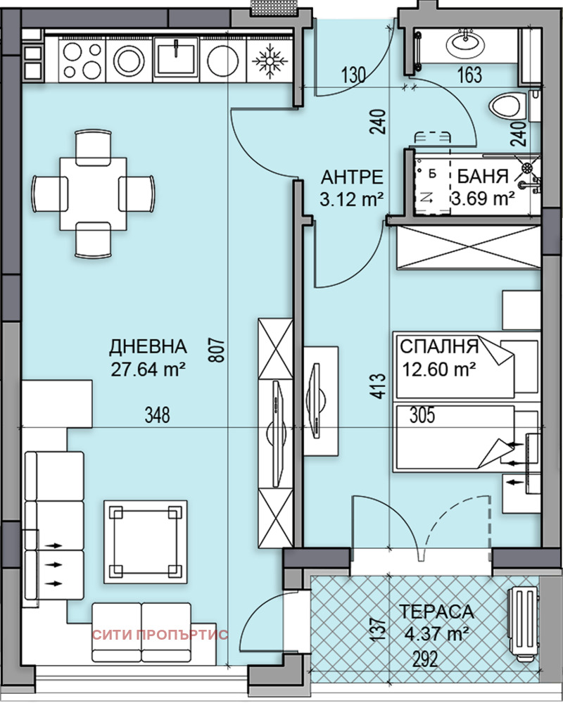 Продается  1 спальня Пловдив , Гагарин , 71 кв.м | 11162895