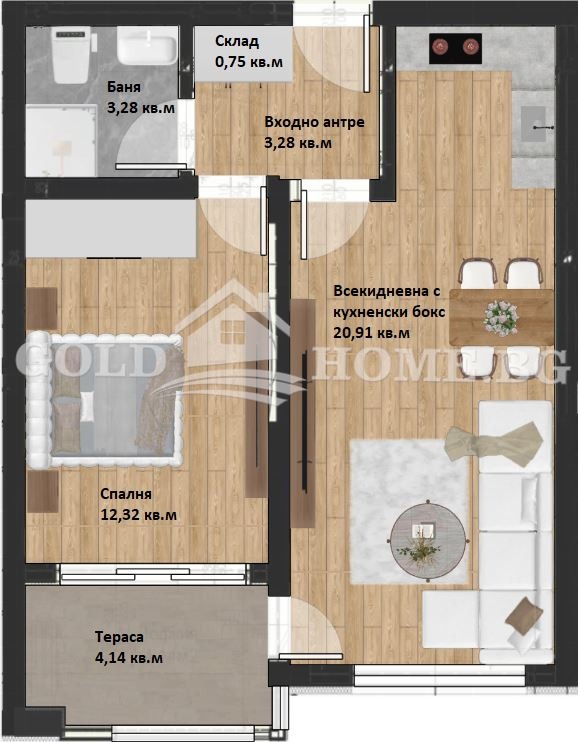 Till salu  1 sovrum Plovdiv , Hristo Smirnenski , 64 kvm | 99494809 - bild [2]