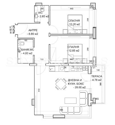 For Sale  2 bedroom Plovdiv , Mladezhki Halm , 98 sq.m | 80632711 - image [3]