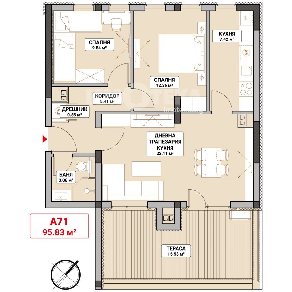 Продава 3-СТАЕН, гр. София, Младост 4, снимка 3 - Апартаменти - 53861358