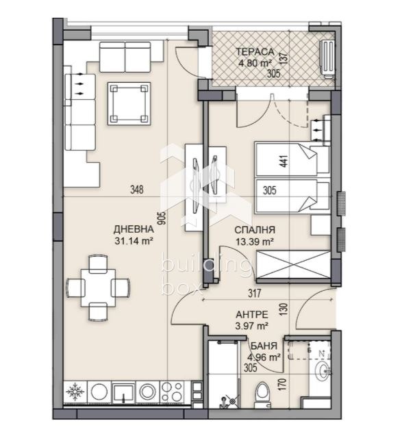 Til salg  1 soveværelse Plovdiv , Gagarin , 79 kvm | 87477426 - billede [2]