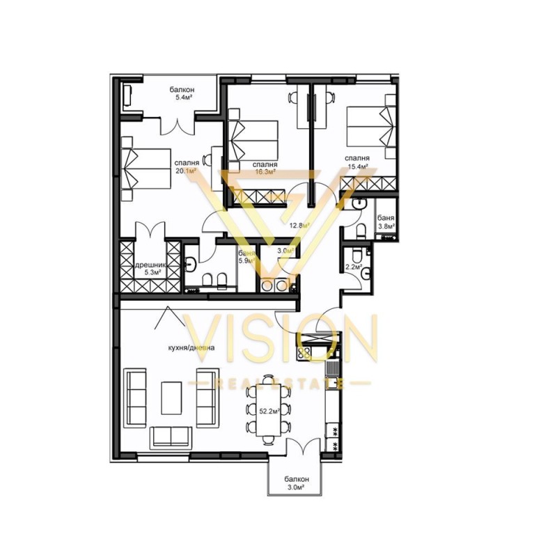 En venta  3+ dormitorios Sofia , Krasno selo , 208 metros cuadrados | 75642433 - imagen [2]