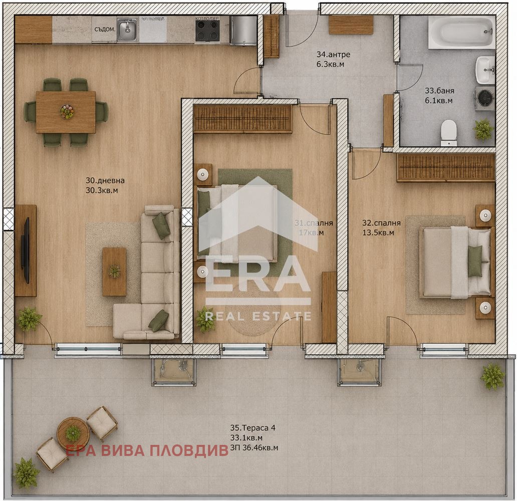 Продава 3-СТАЕН, гр. Пловдив, Остромила, снимка 13 - Апартаменти - 55803351