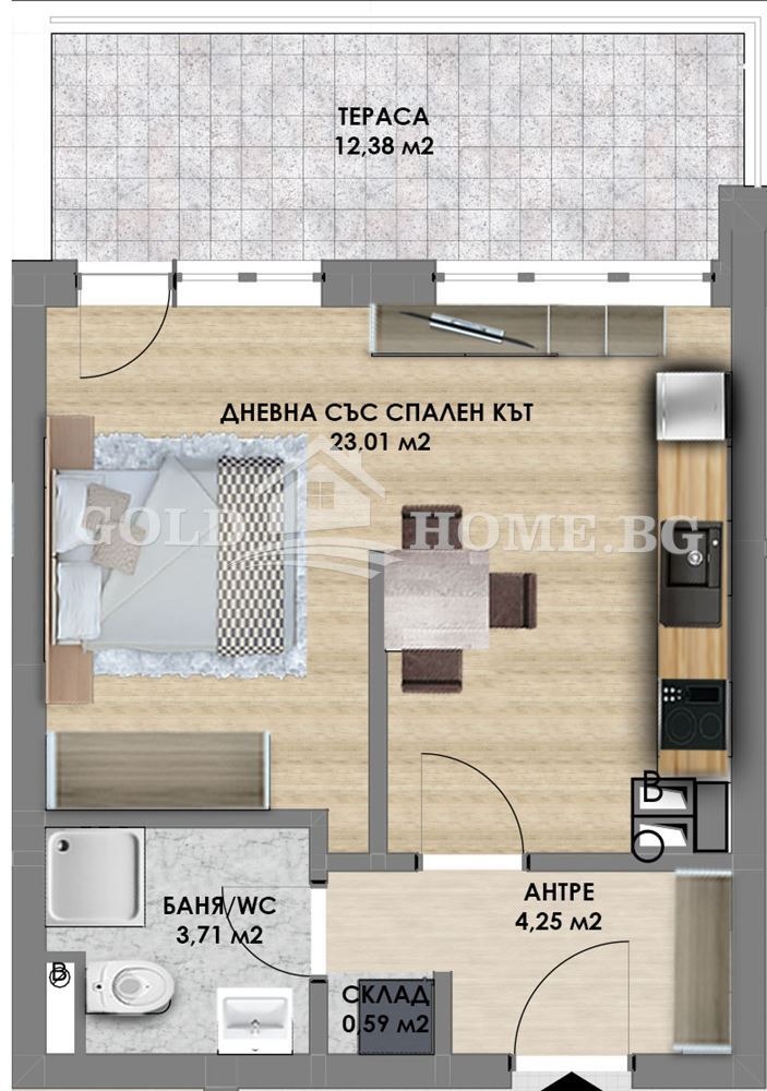 Продава 1-СТАЕН, гр. Пловдив, Христо Смирненски, снимка 2 - Aпартаменти - 48537639