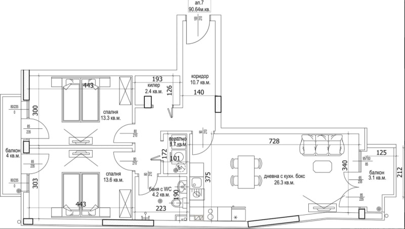 Zu verkaufen  2 Schlafzimmer Warna , Zweten kwartal , 104 qm | 86488962 - Bild [3]