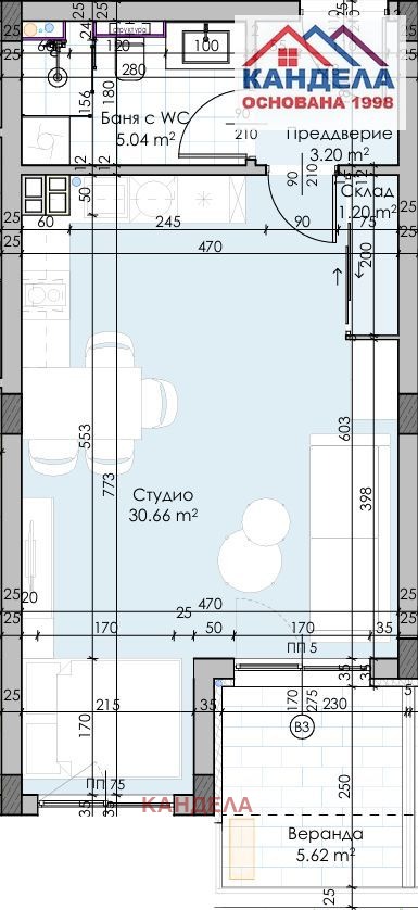 Продава 1-СТАЕН, гр. Пловдив, Остромила, снимка 8 - Апартаменти - 54561735