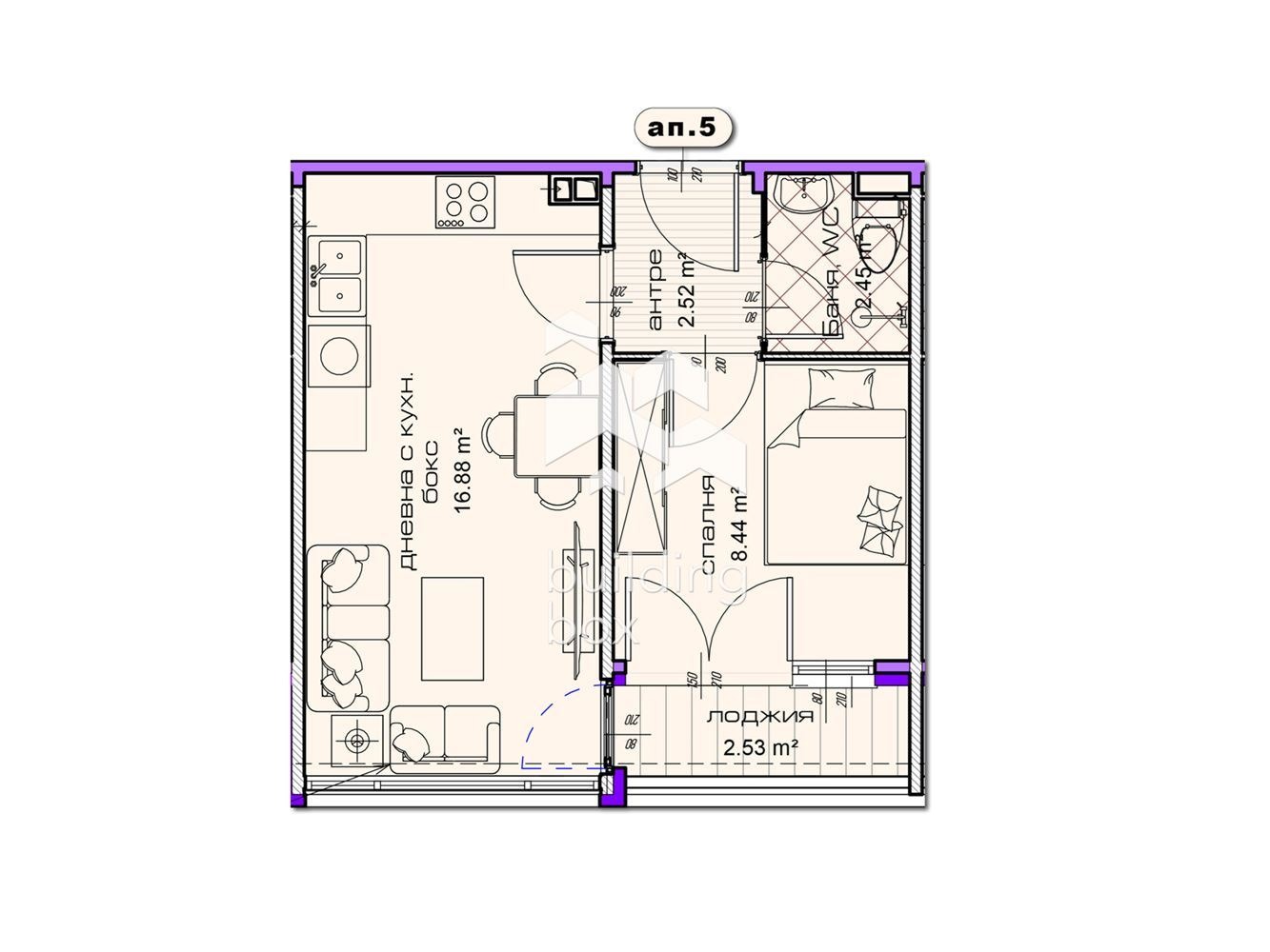 Продава 2-СТАЕН, гр. Шумен, Добруджански, снимка 2 - Апартаменти - 55997275