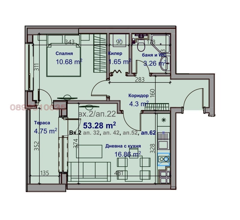 Satılık  1 yatak odası Varna , Mladost 2 , 64 metrekare | 43520941 - görüntü [3]