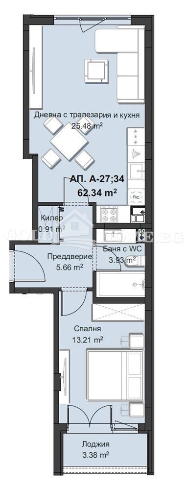 Продава 2-СТАЕН, гр. Пловдив, Христо Смирненски, снимка 2 - Апартаменти - 54301652