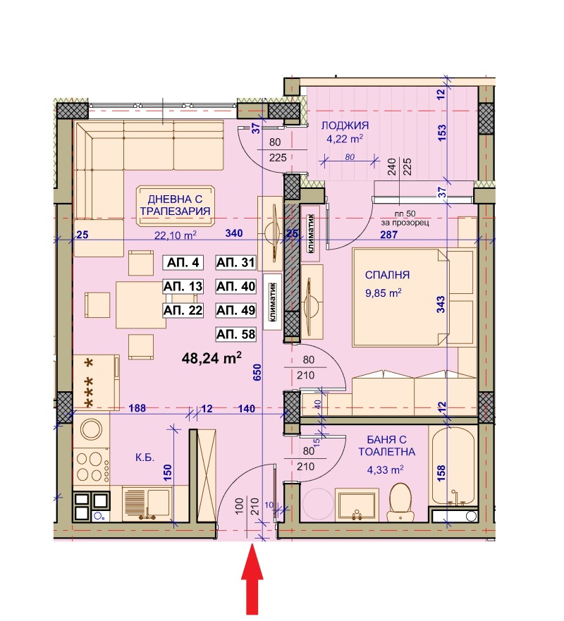 De vânzare  1 dormitor Stara Zagora , Samara 1 , 62 mp | 21820938